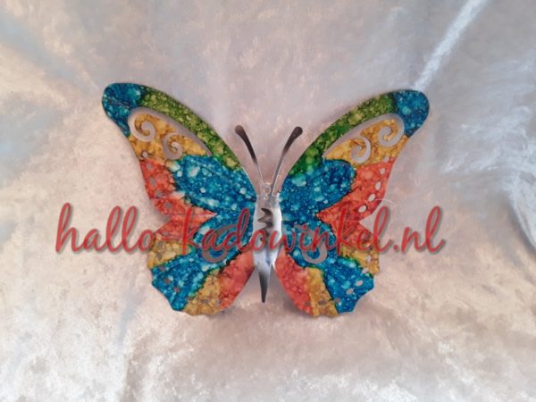 Metalen multicolor vlinder