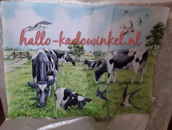 Theedoek met koeien