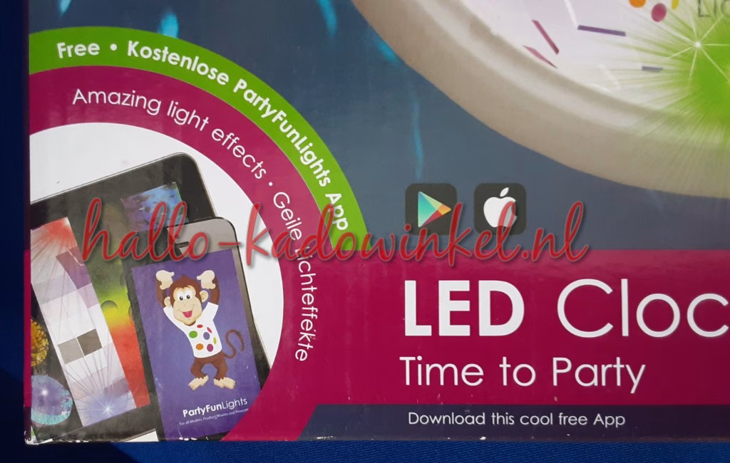 wandklok met led lampjes
