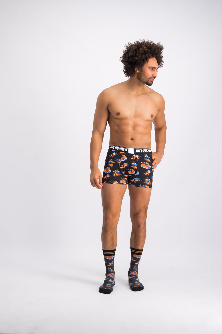 exotische vis boxer en sokken