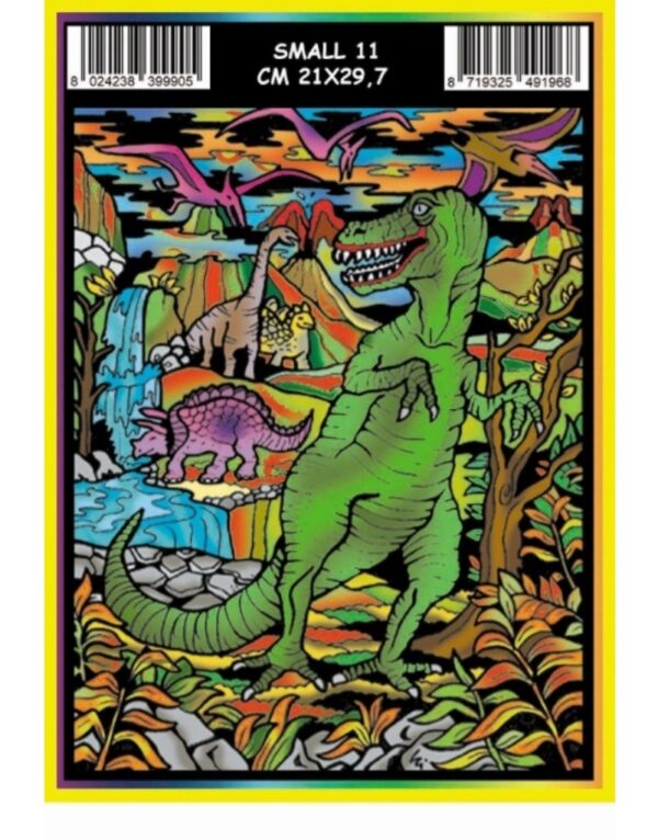 kleurplaat T-rex zonder stiften